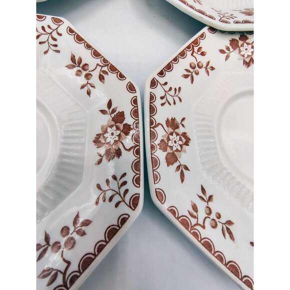 Saucer Plates Independence Ironstone Castleton 1950s Vintage Octagon Set of 4 - Picture 6 of 15